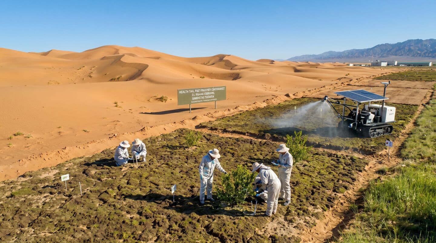 Chinese Shapotou desert researchers create fertile soil in 10 months
