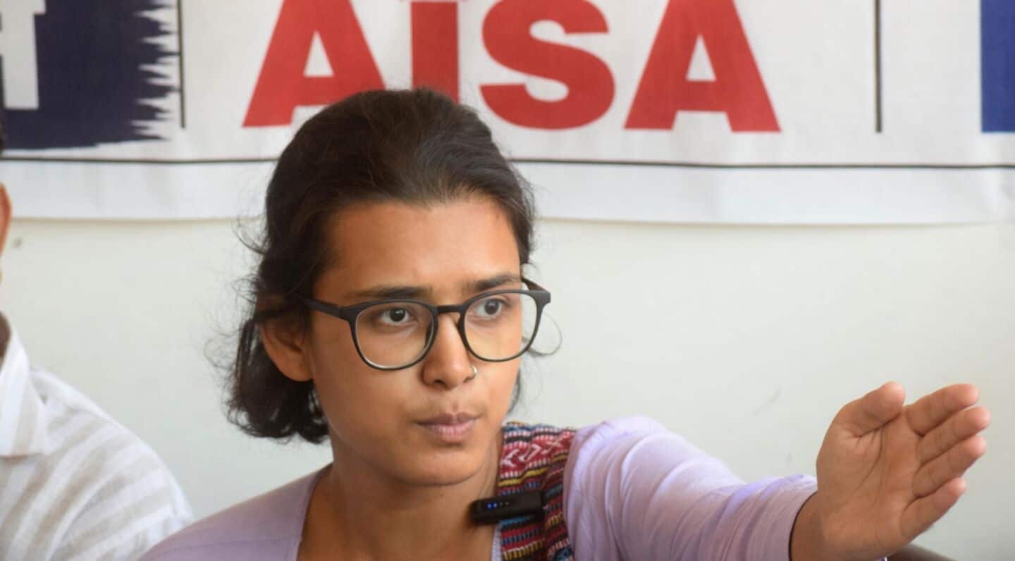 Neha Bora, AISA national president, emerges after 23-day hunger strike