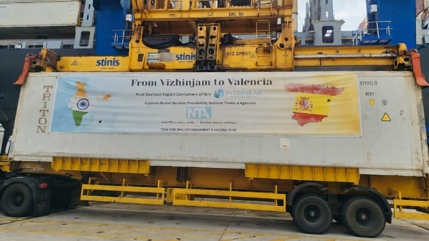 Vizhinjam International Seaport dispatches 1st export shipment to Valencia, Spain