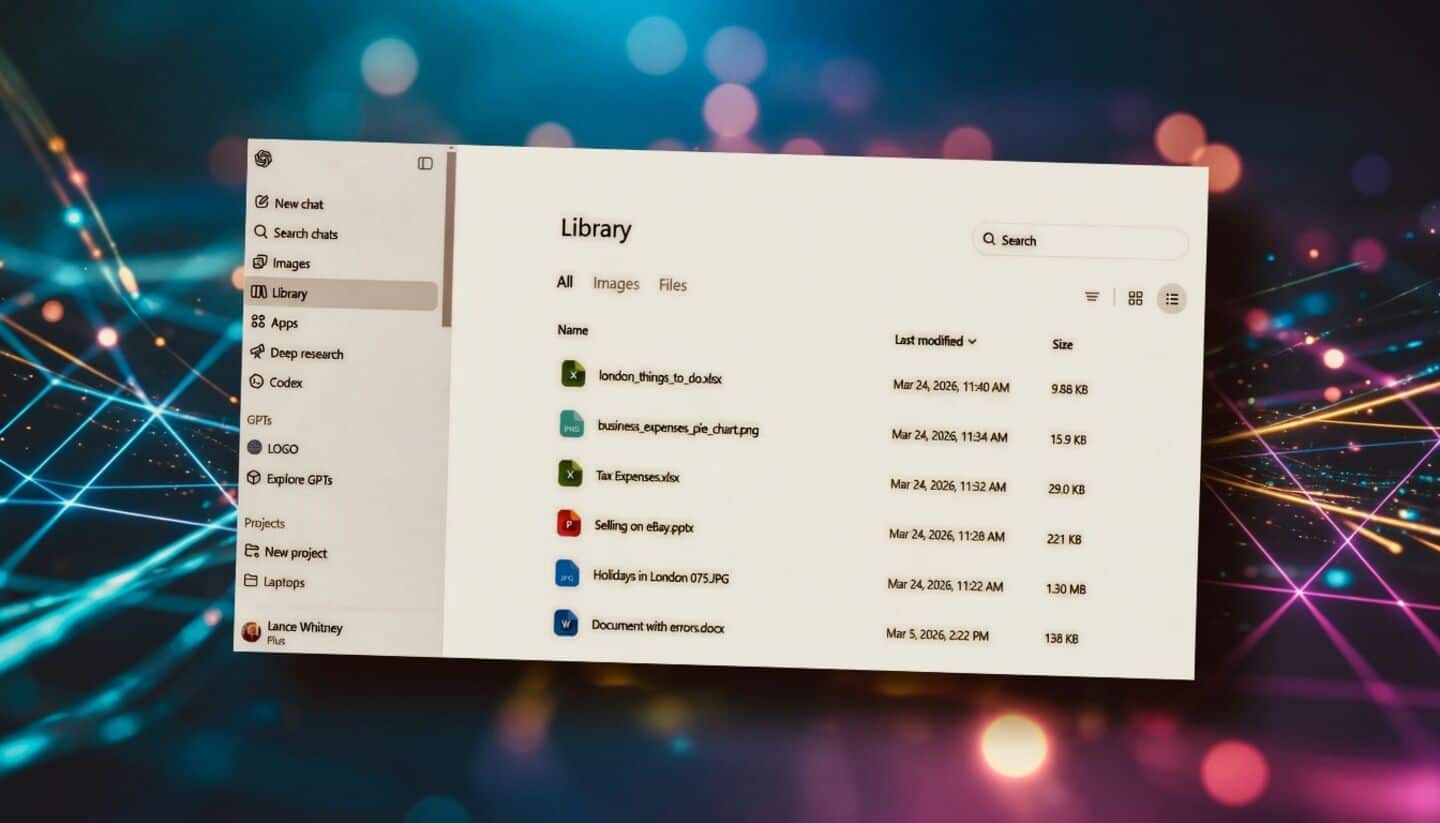 ChatGPT launches file library to organize images docs spreadsheets presentations