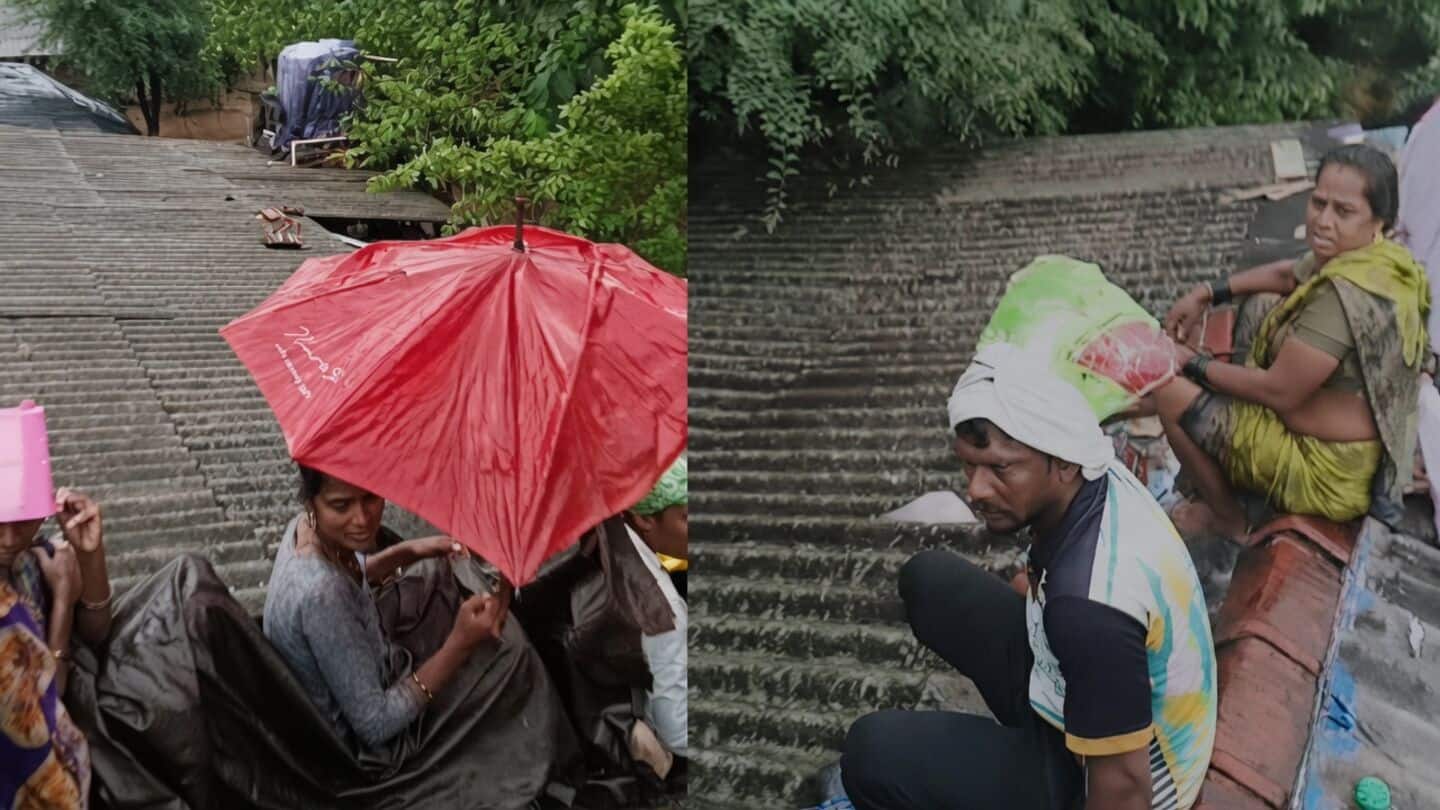Devipada family shelters amid rising floodwaters with Anusya Leelaka's body