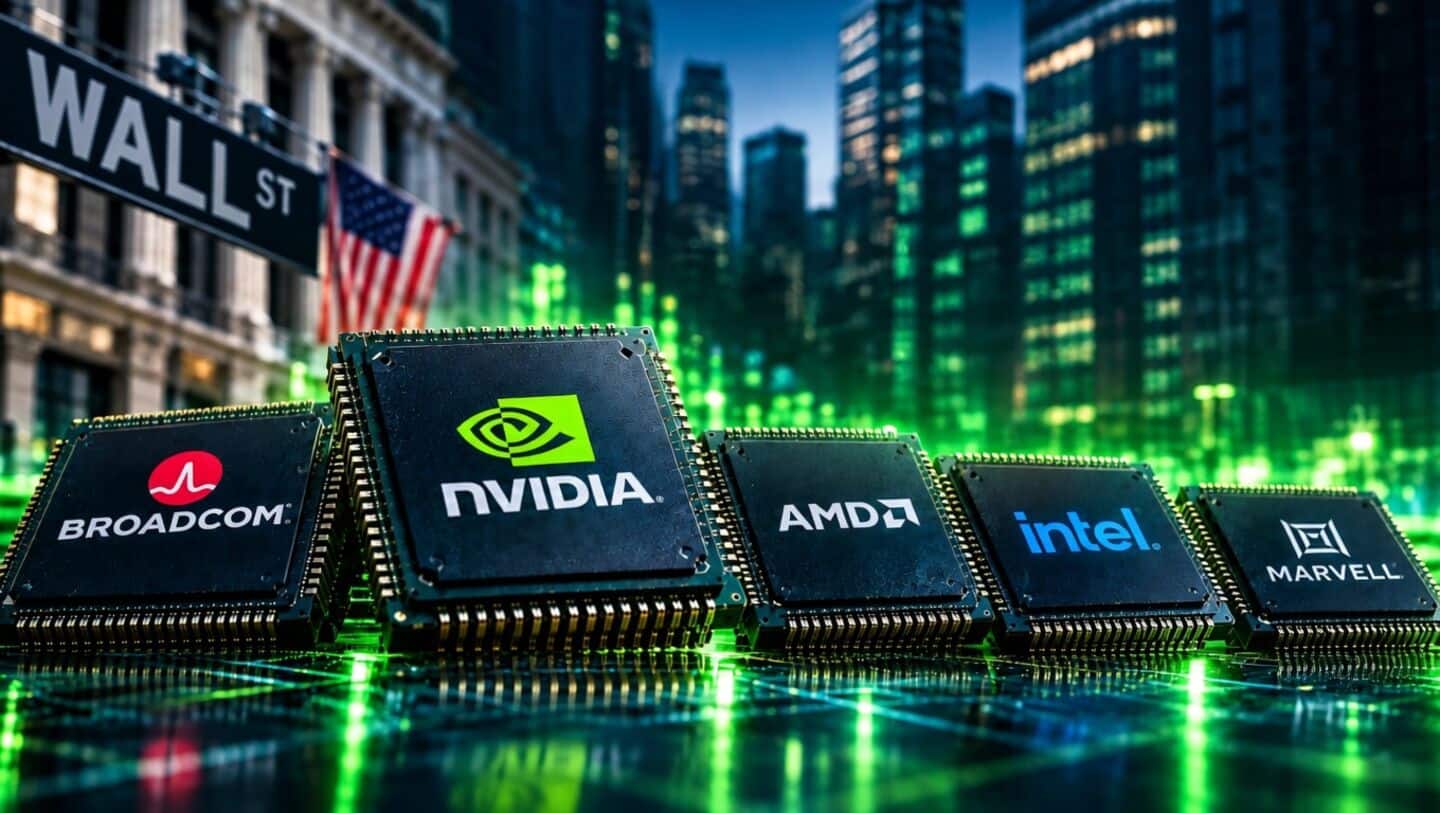 Chip stocks rally as Intel jumps 10% to $111