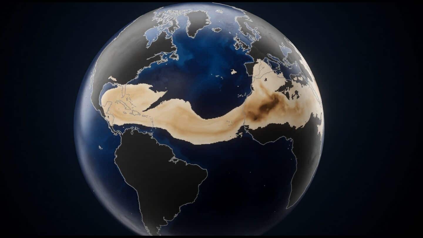 Saharan air layer dust cloud reaches Caribbean and Florida