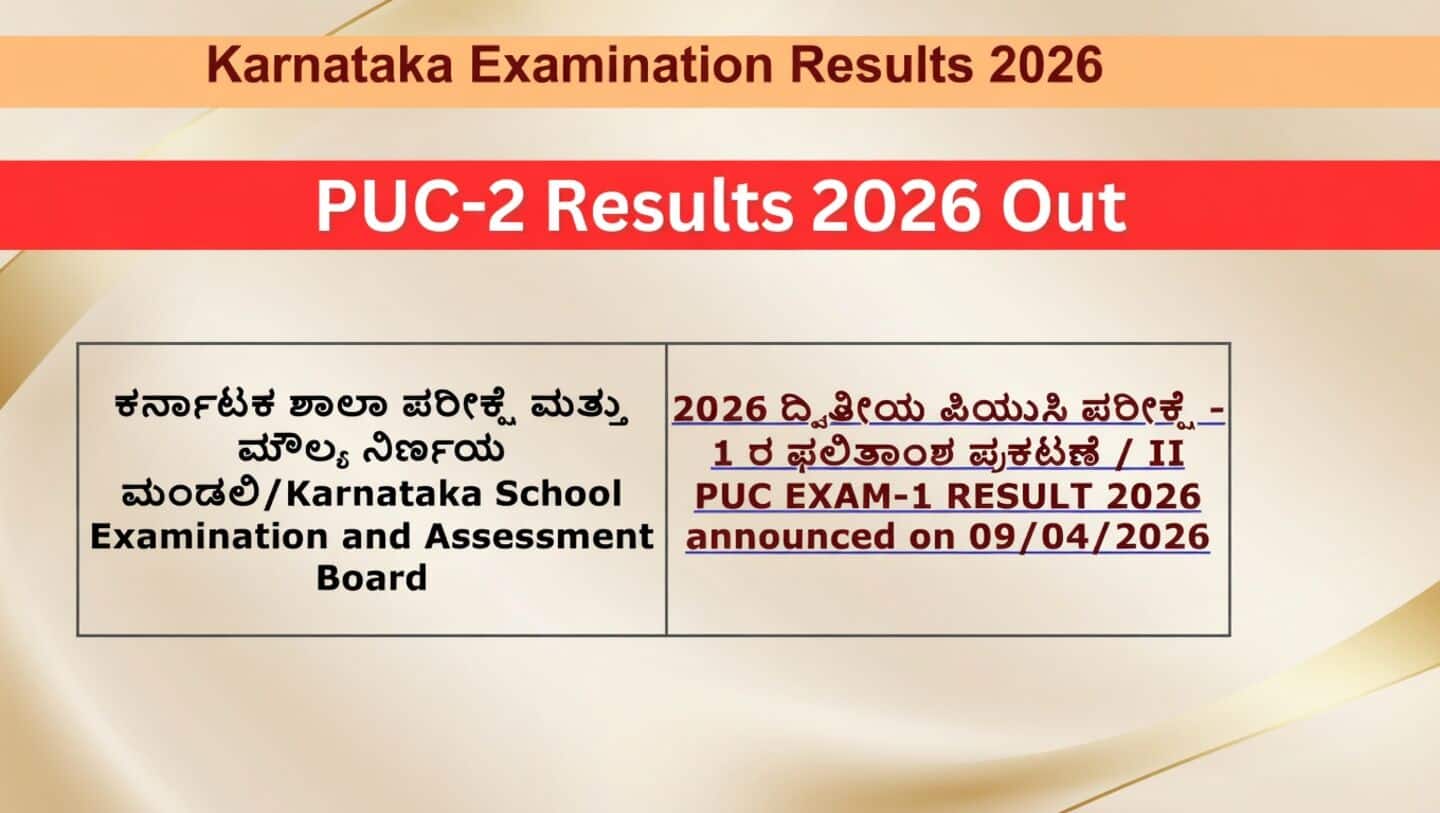 Karnataka 2nd PUC results 2026 announced, students can check online