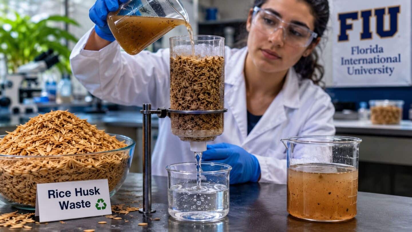Florida International University turns rice husks into reusable water filters