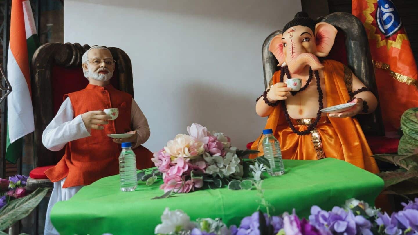 Howrah pandal places Modi statue beside Ganesha, organiser says nonpolitical