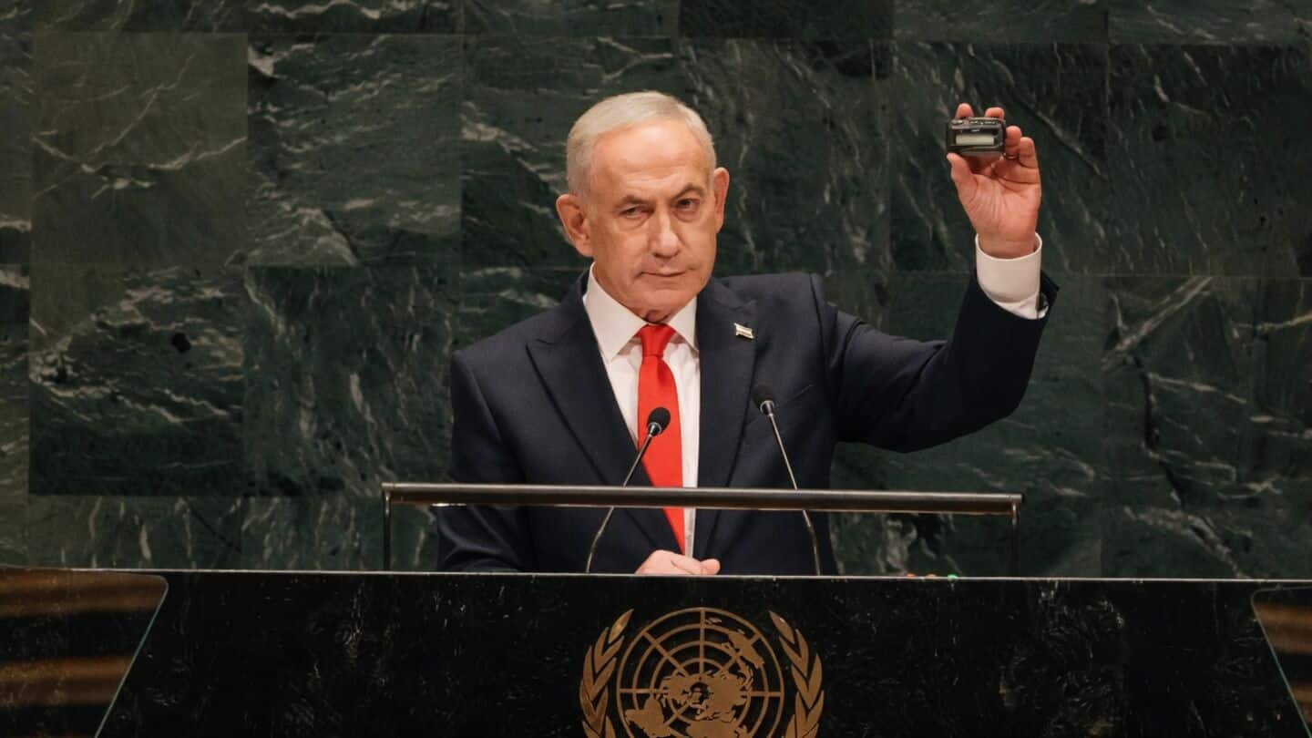 Benjamin Netanyahu at UN accuses Iran, Britain, Turkey sparking walkout