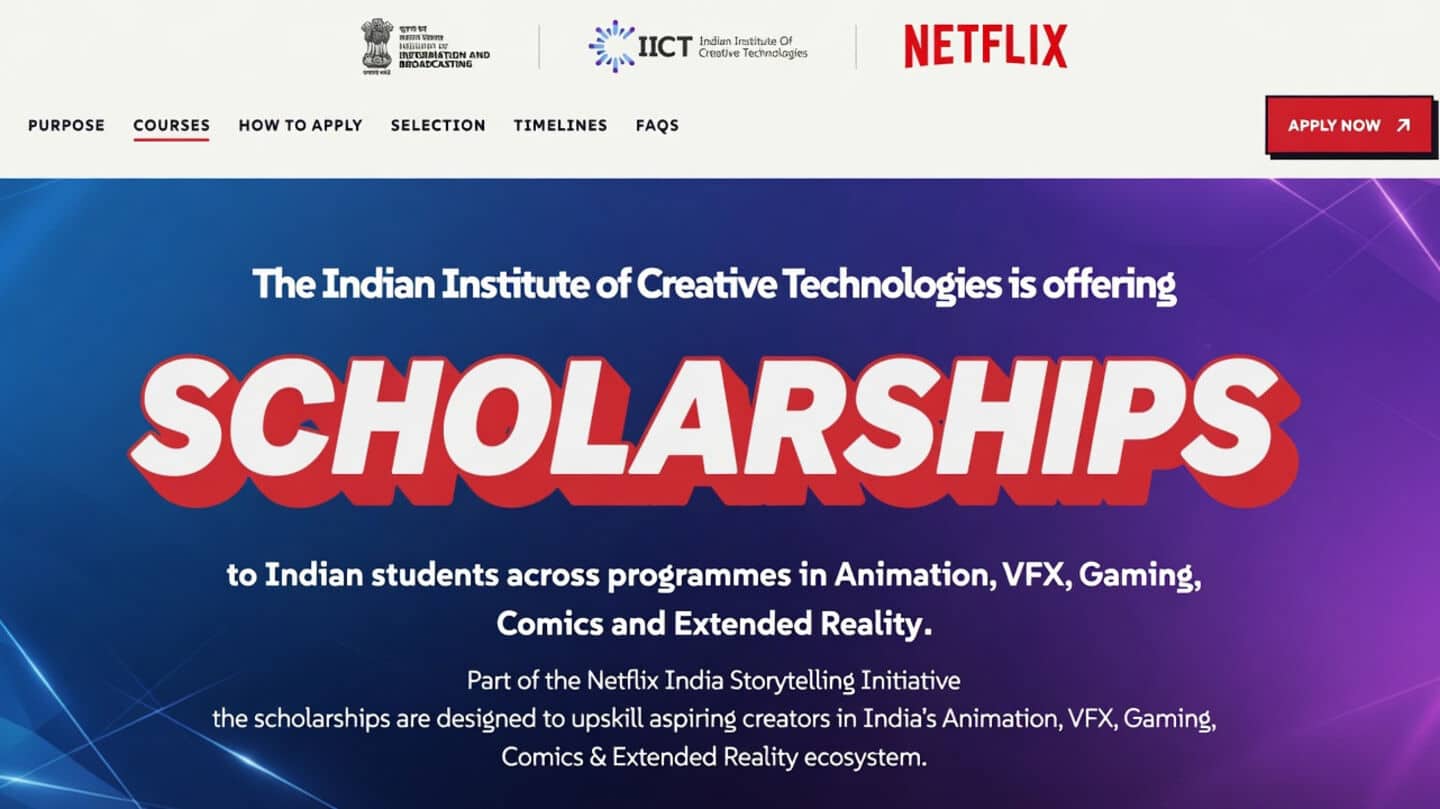 IICT and Netflix launch 100 scholarships for India's AVGC sectors