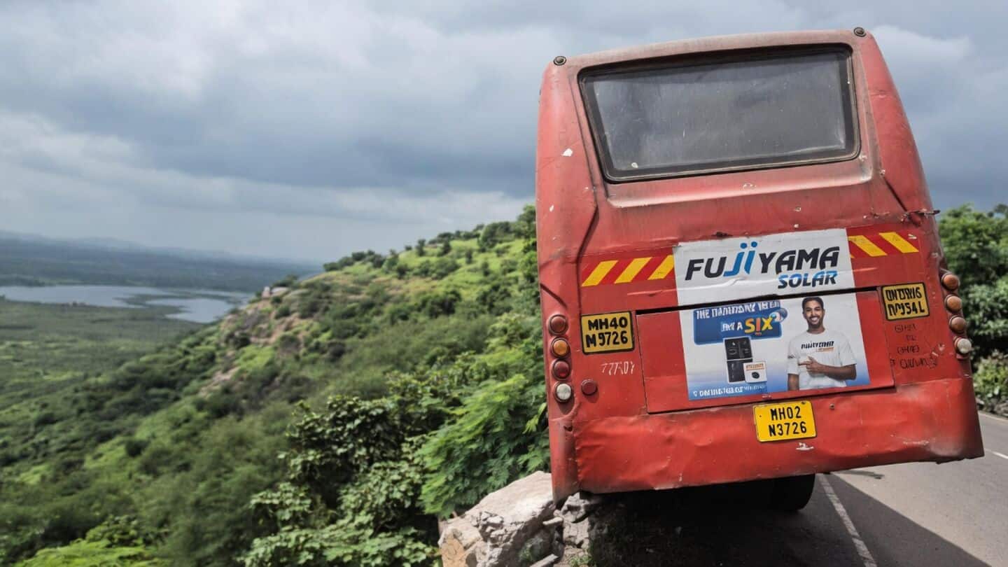 State bus in Chalisgaon nearly plunged into 150 foot gorge