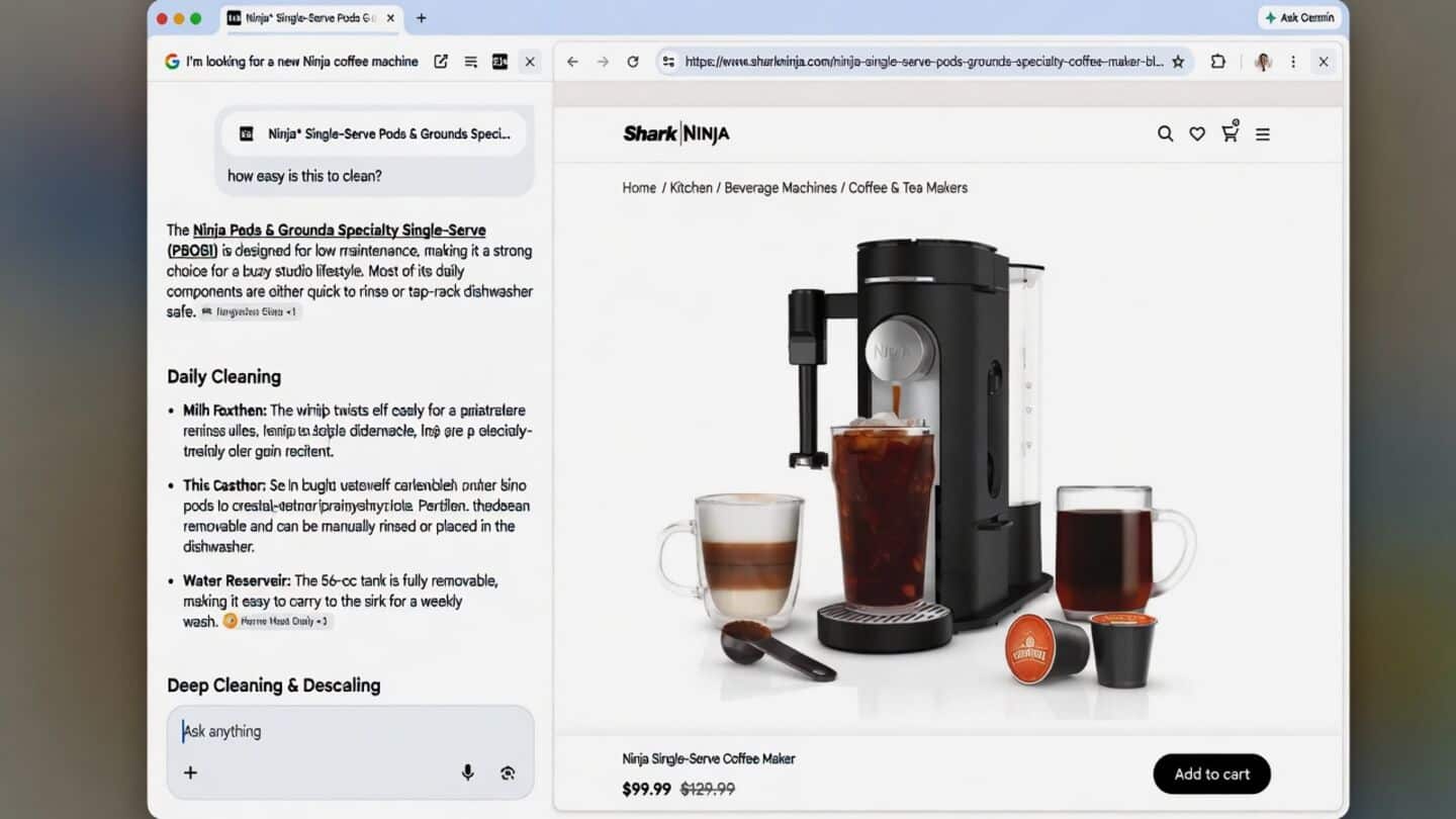 Google adds split-screen AI summaries to Chrome's AI mode