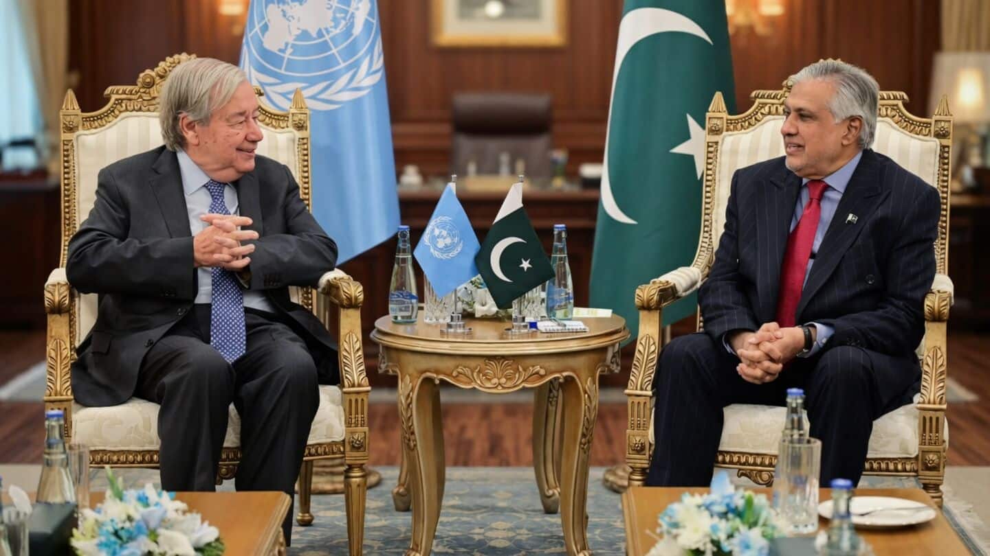 Ishaq Dar meets Antonio Guterres, calls for UNSC Kashmir solution
