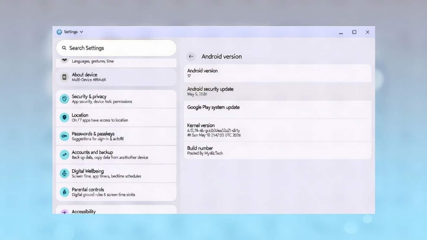 Google leak reveals aluminium laptop OS based on Android 17