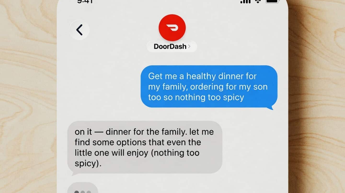 DoorDash launches AI food ordering in Apple Messages with suggestions