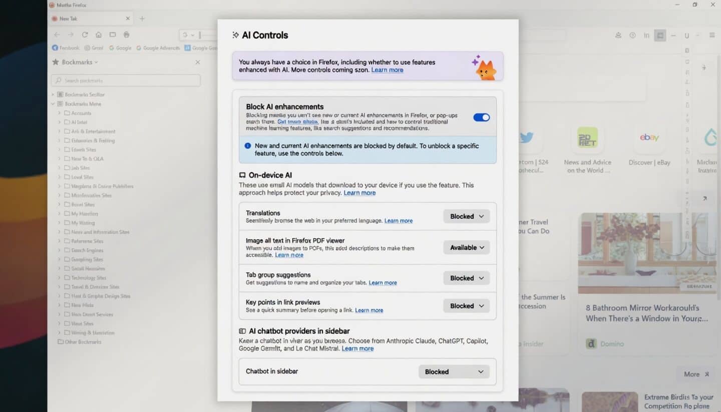 Mozilla releases Firefox 148 on February 24 with AI controls