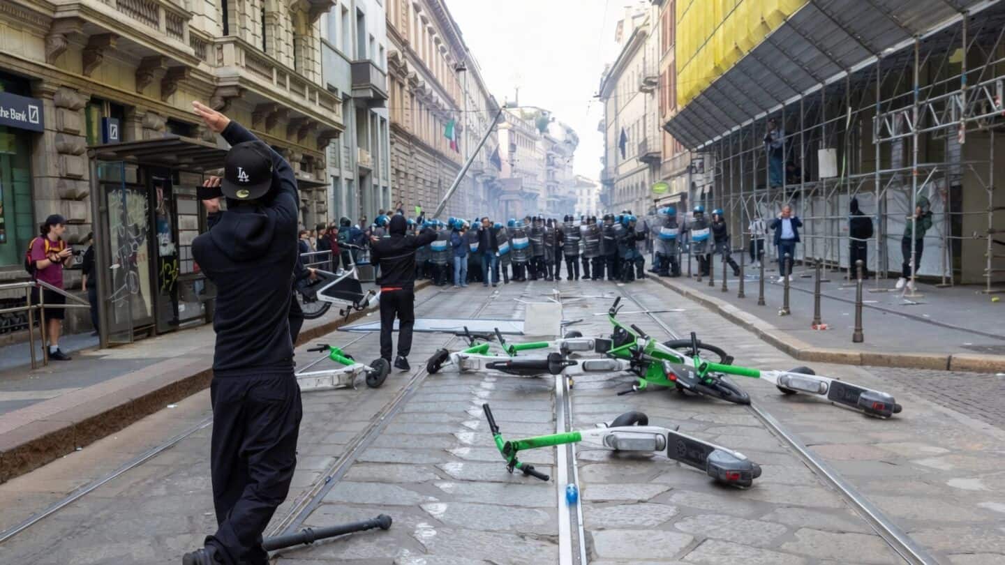 Milan protests over rising living costs and wars turn violent