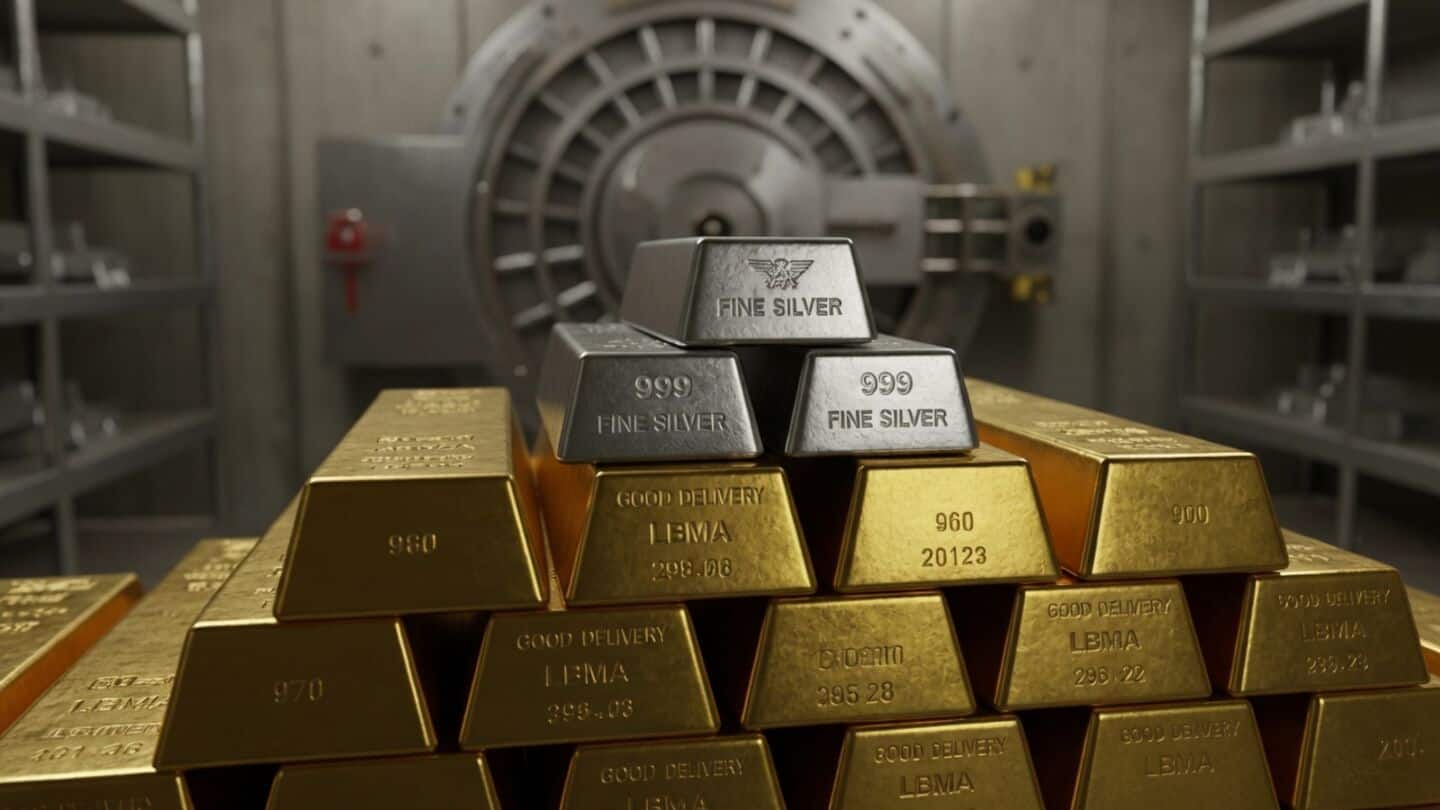 Gold falls to ₹1.49 lakh, silver gains on global cues