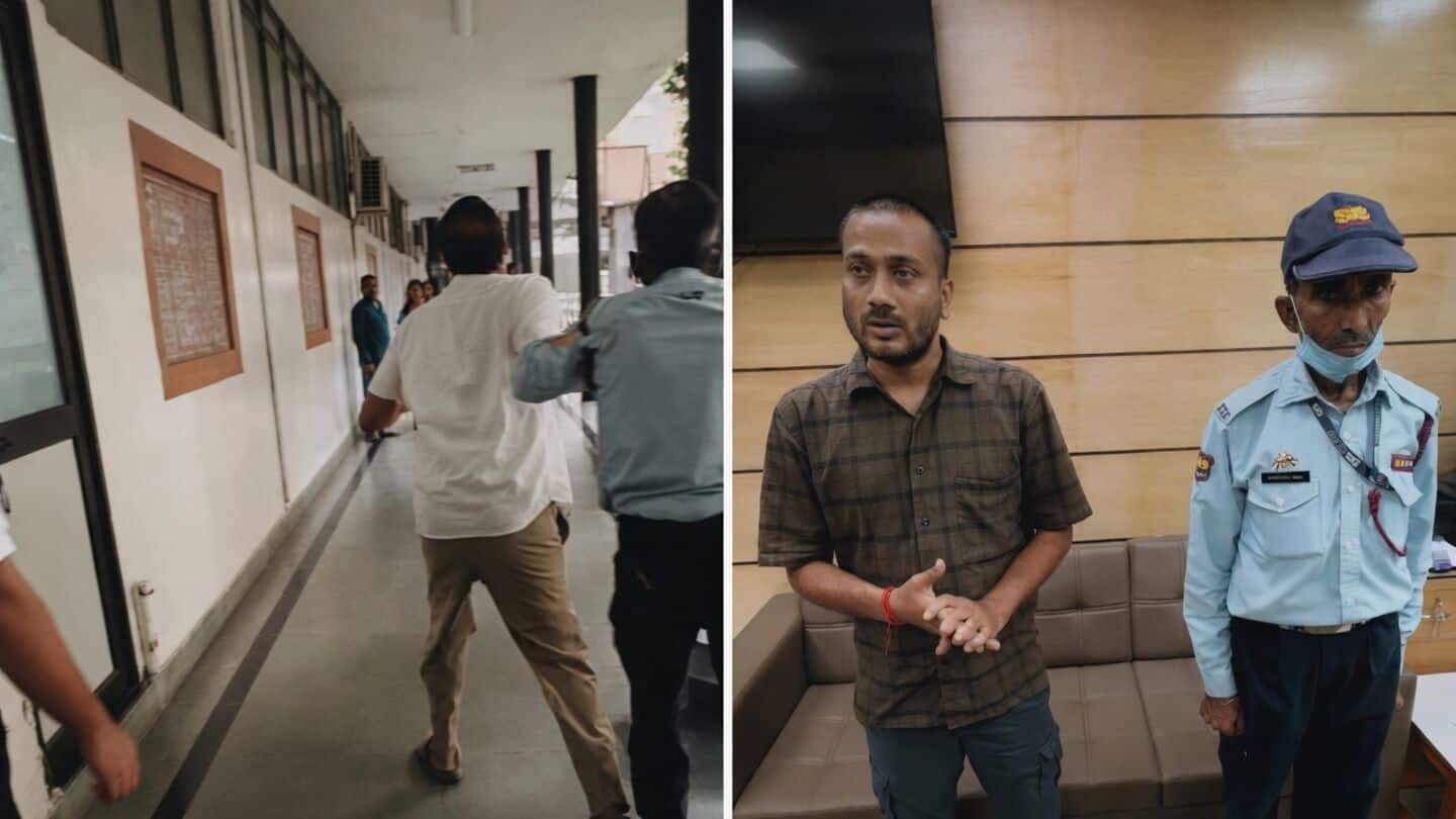 Man apologizes after video shows him dragging guard at AIIMS