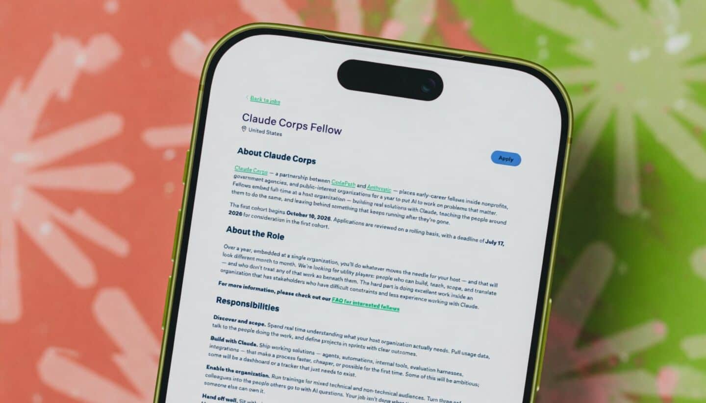 Anthropic launches Claude Corps fellowship for US nonprofits, paying $85,000