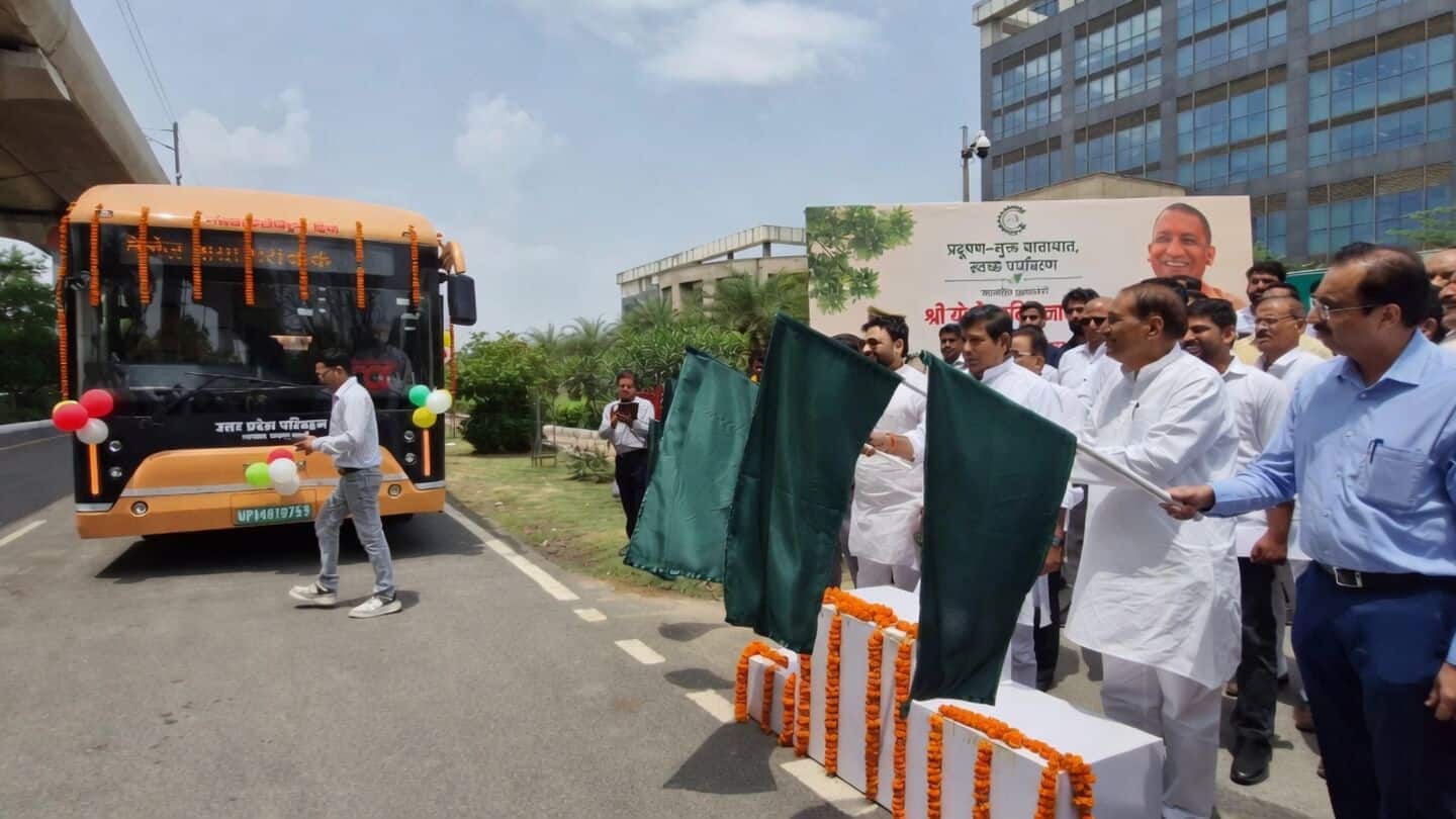 Uttar Pradesh rolls out 45 electric busses to Jewar airport