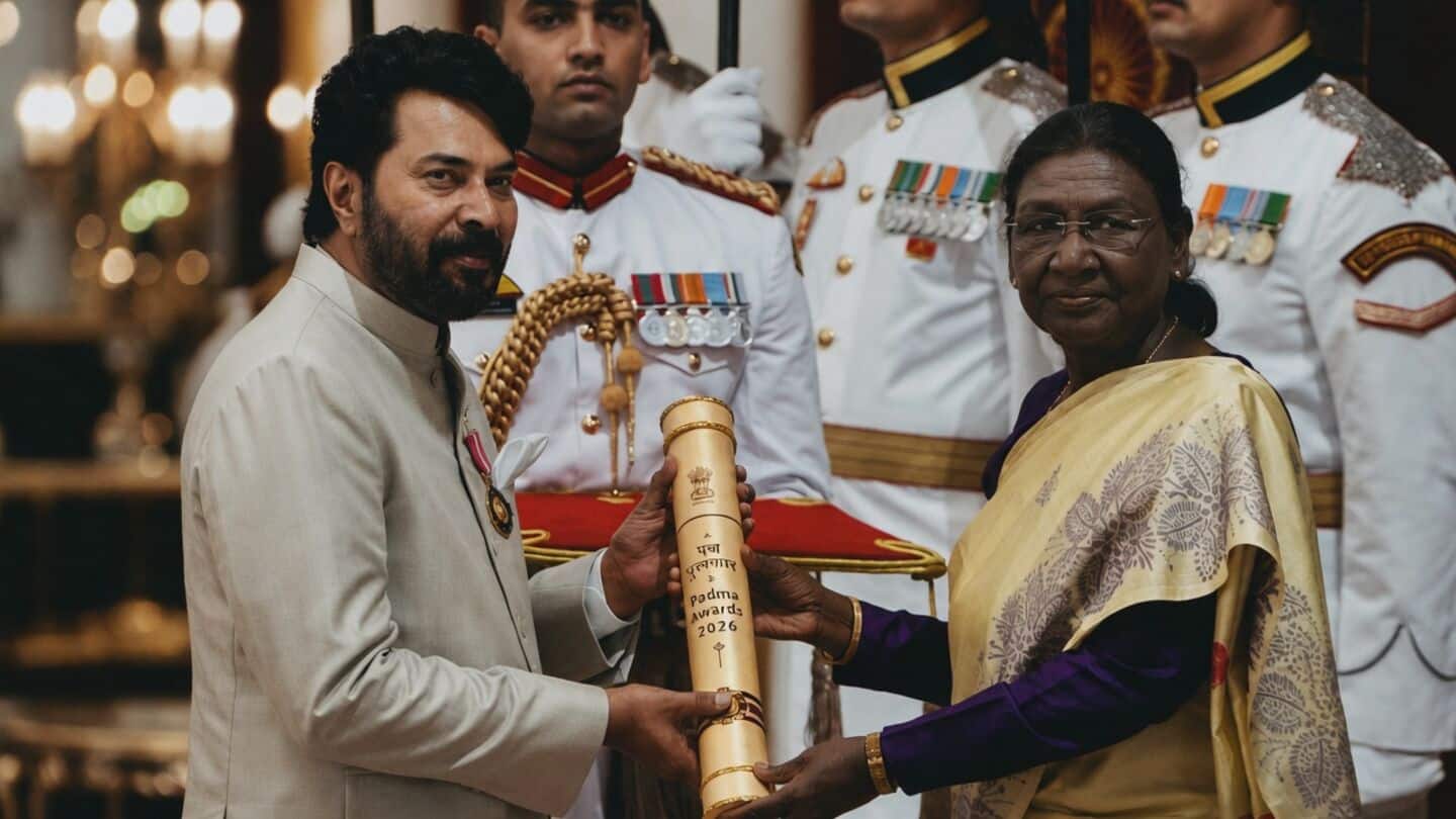 Mammootty and Yagnik awarded Padma Bhushan by President Murmu