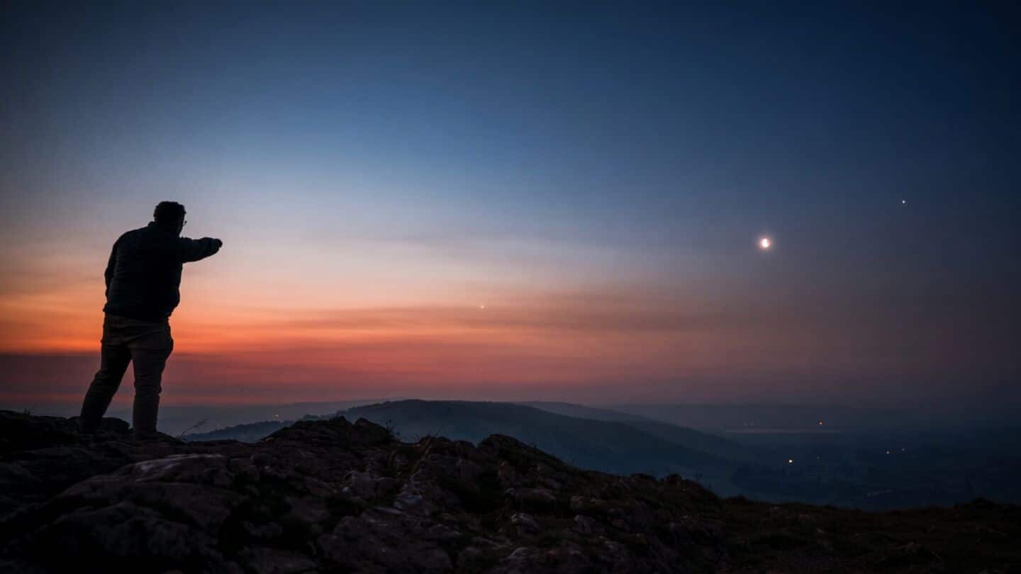 Mercury Venus Jupiter line up above western horizon June 12