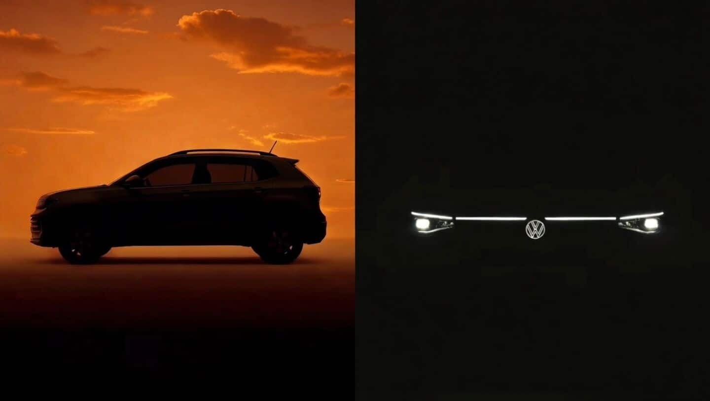 Volkswagen teases refreshed Taigun in India with glowing VW logo