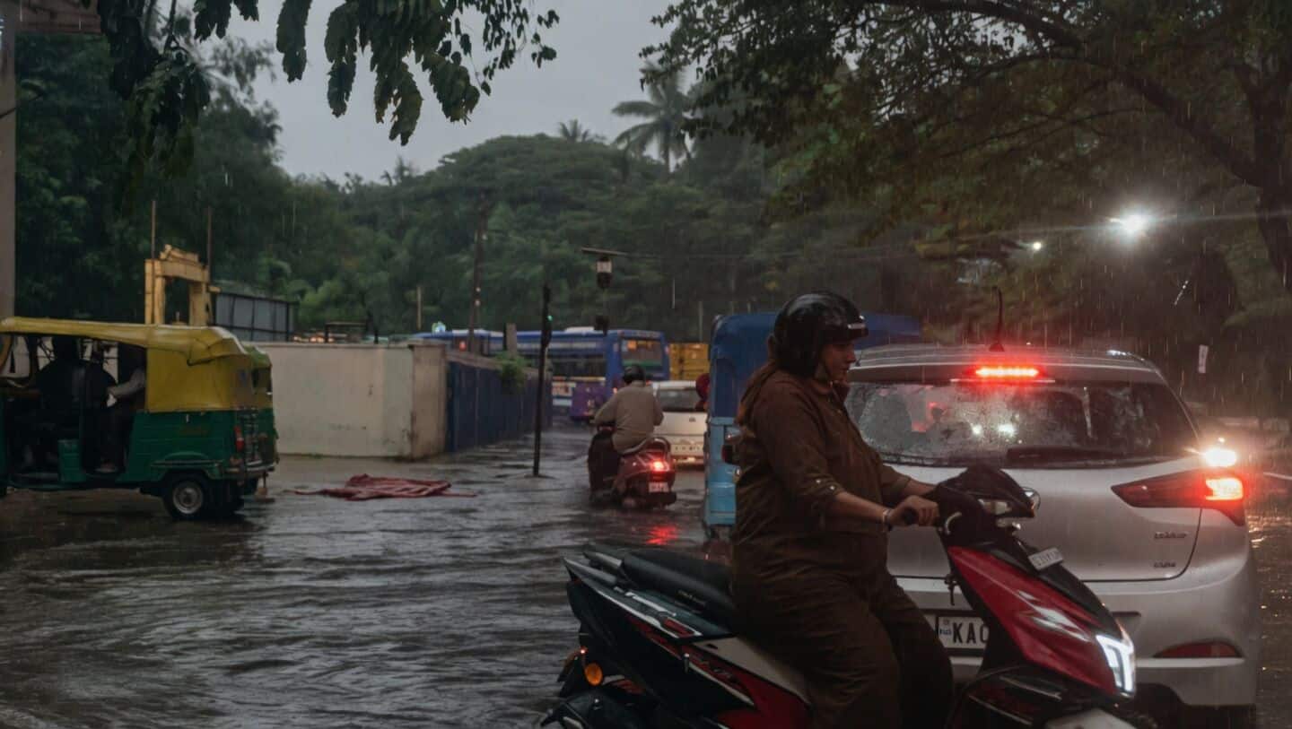 Heavy rain floods Bengaluru, triggers traffic jams and flight delays
