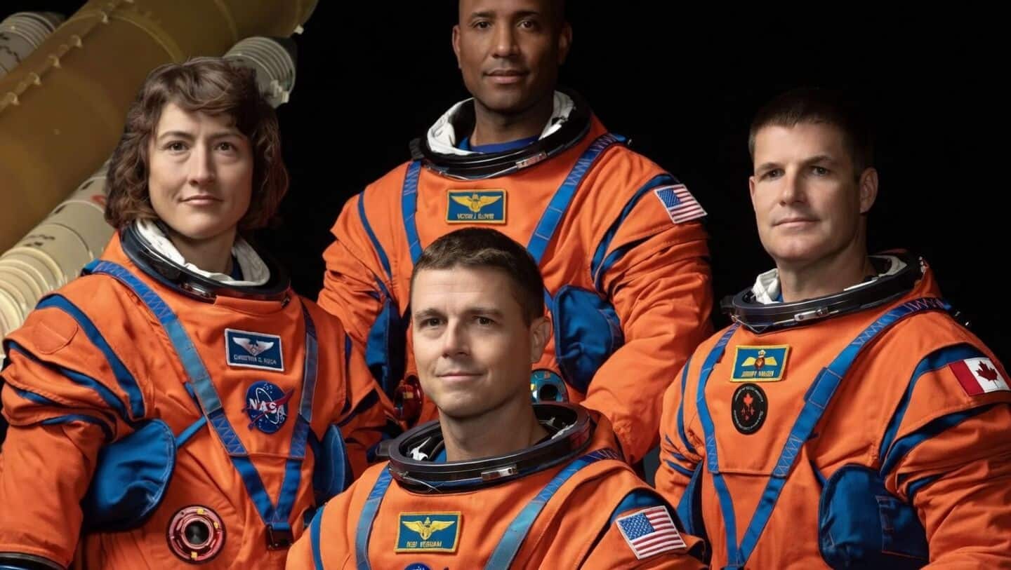 NASA Artemis II astronauts wear orange Orion Crew Survival System