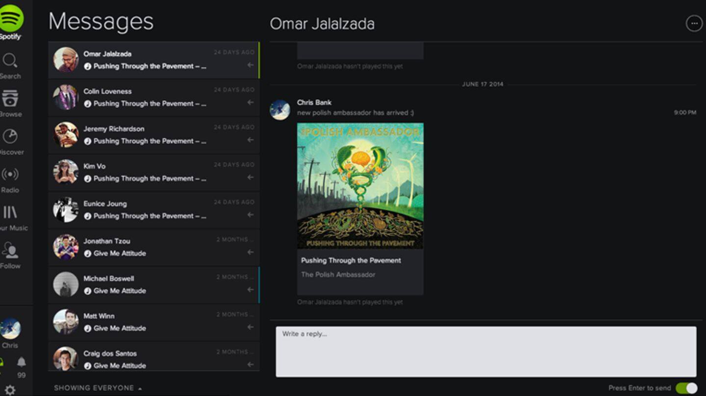 Spotify now lets you DM friends, but there's a catch