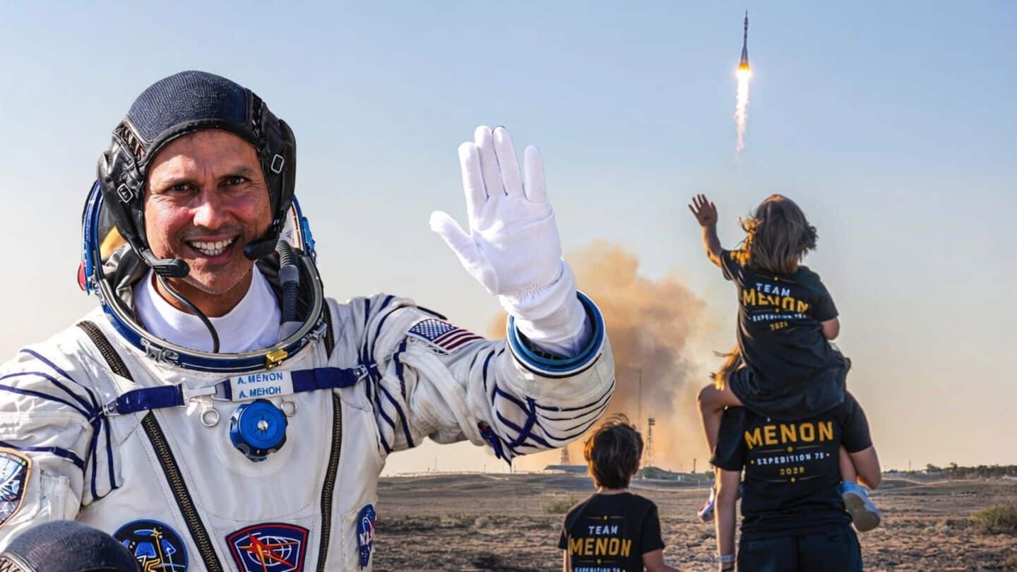 NASA astronaut Anil Menon launches from Kazakhstan for Expedition 75