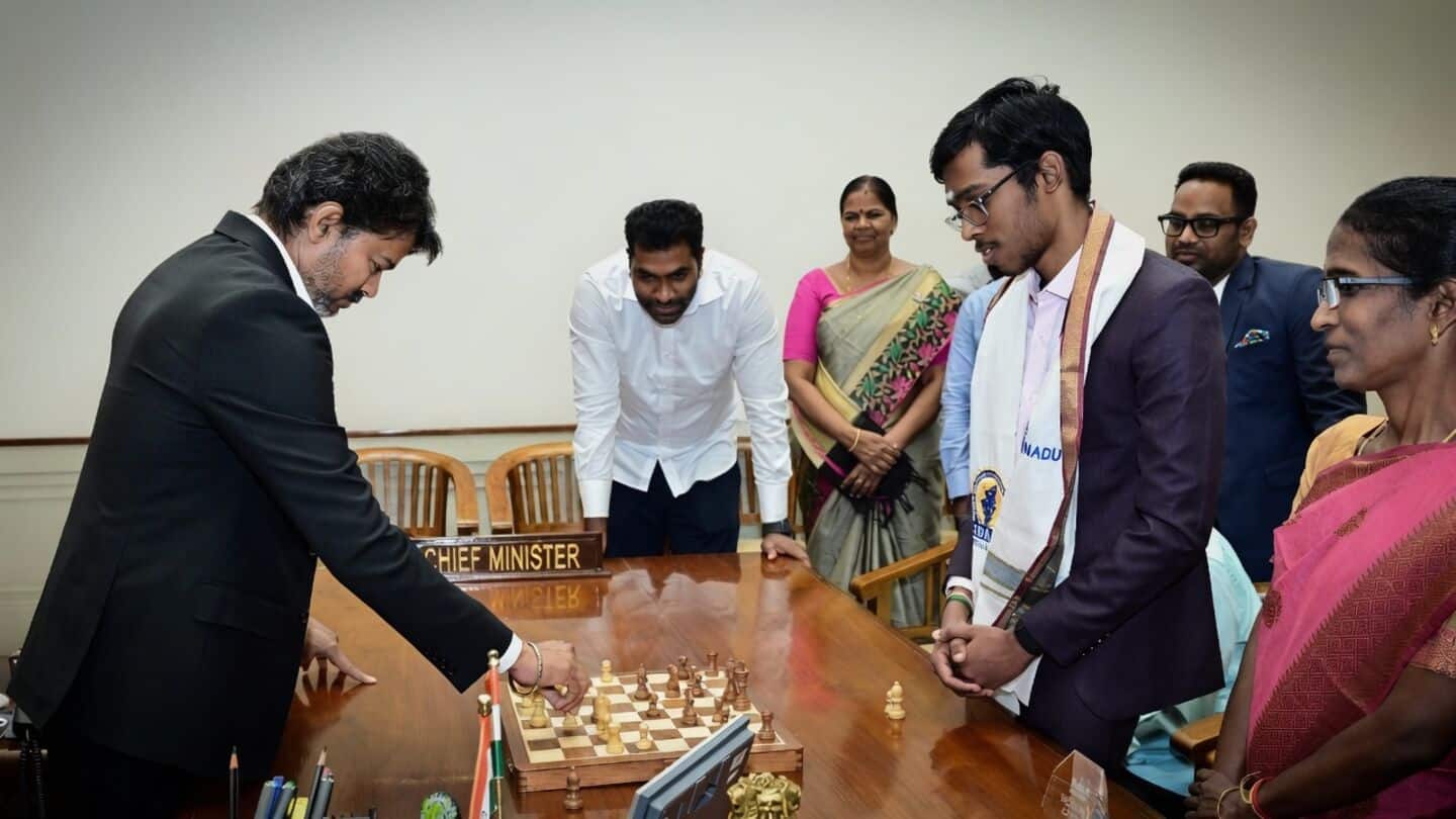 C Joseph Vijay plays chess at Chennai secretariat, Praggnanandhaa wins