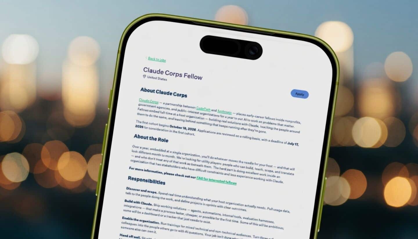 Anthropic launches Claude Corps fellowship offering $85,000 to early-career professionals