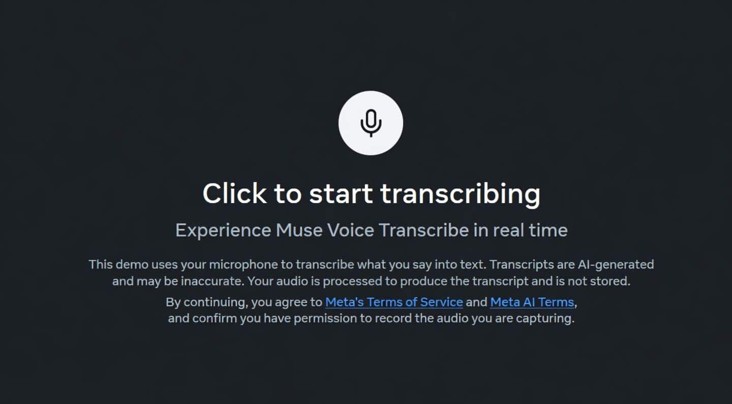 Meta launches Muse Voice Transcribe for multilingual live speech transcription