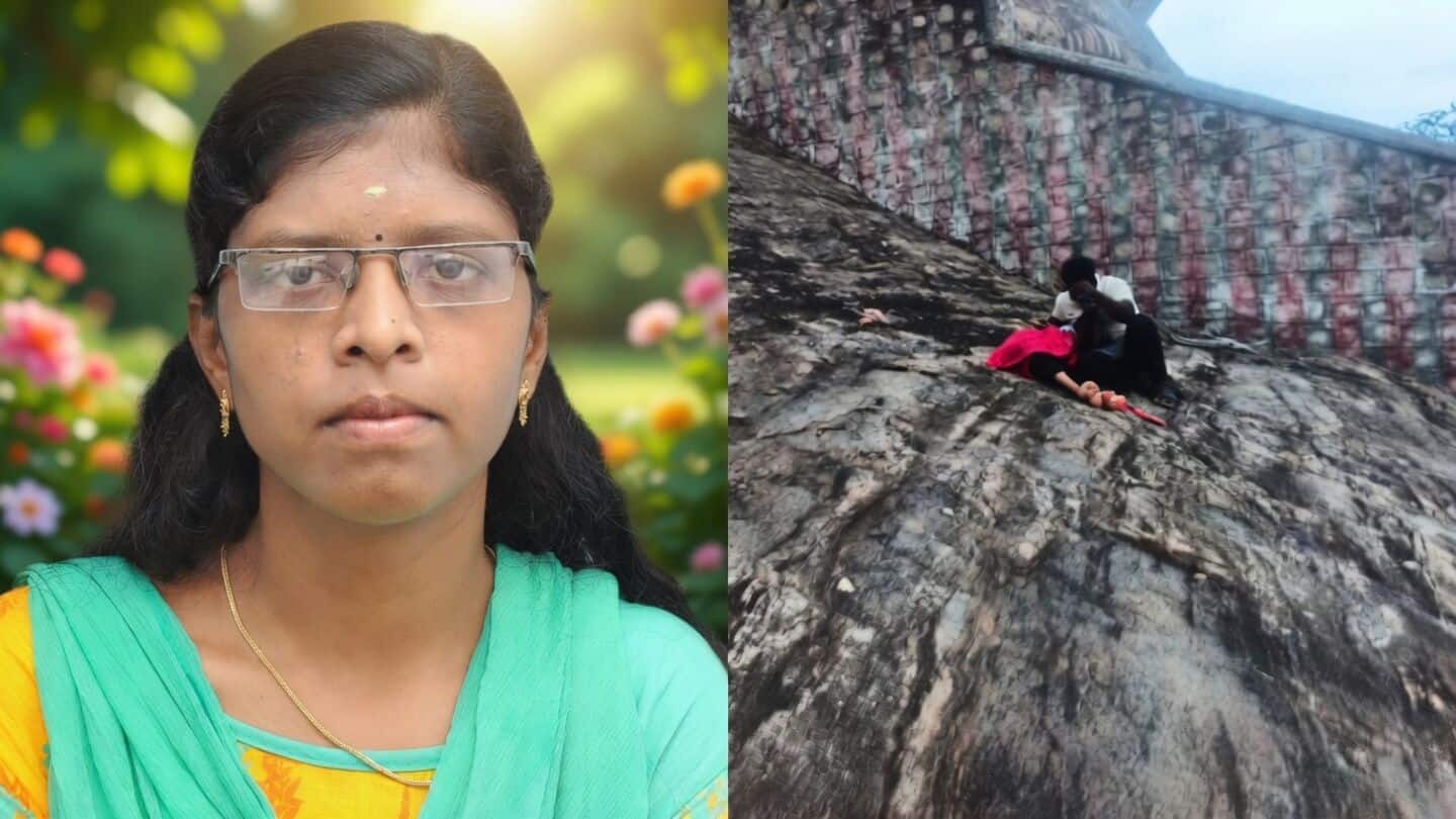 Anitha, 24, dies falling from hilltop shrine at Kalugasalamoorthy Temple