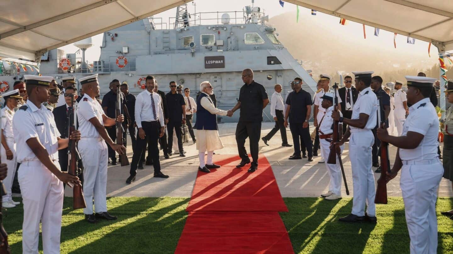 Narendra Modi delivers PS LESPWAR to Seychelles under Vision MAHASAGAR