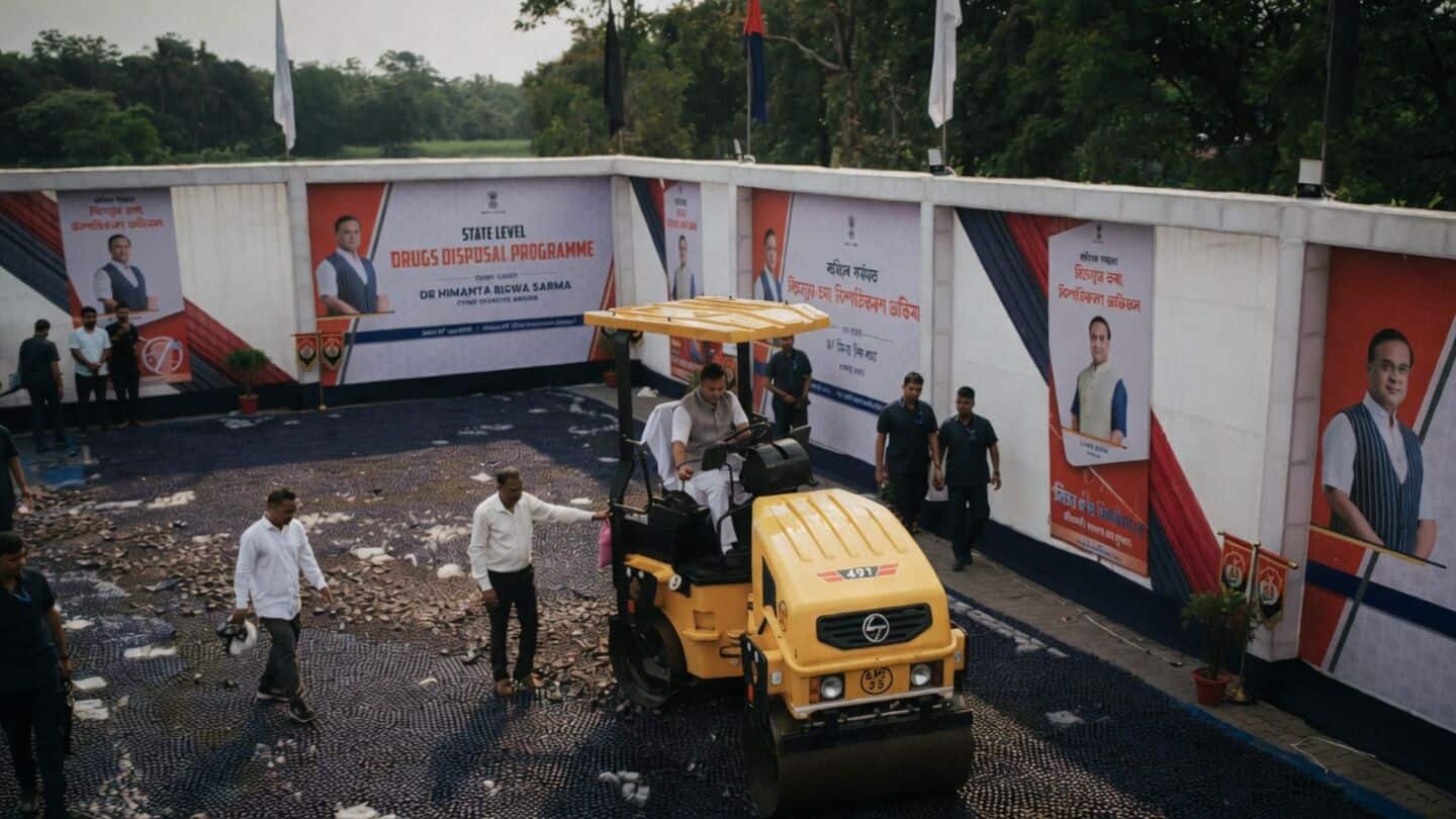 Assam CM Himanta Biswa Sarma crushes ₹472cr drugs in Guwahati