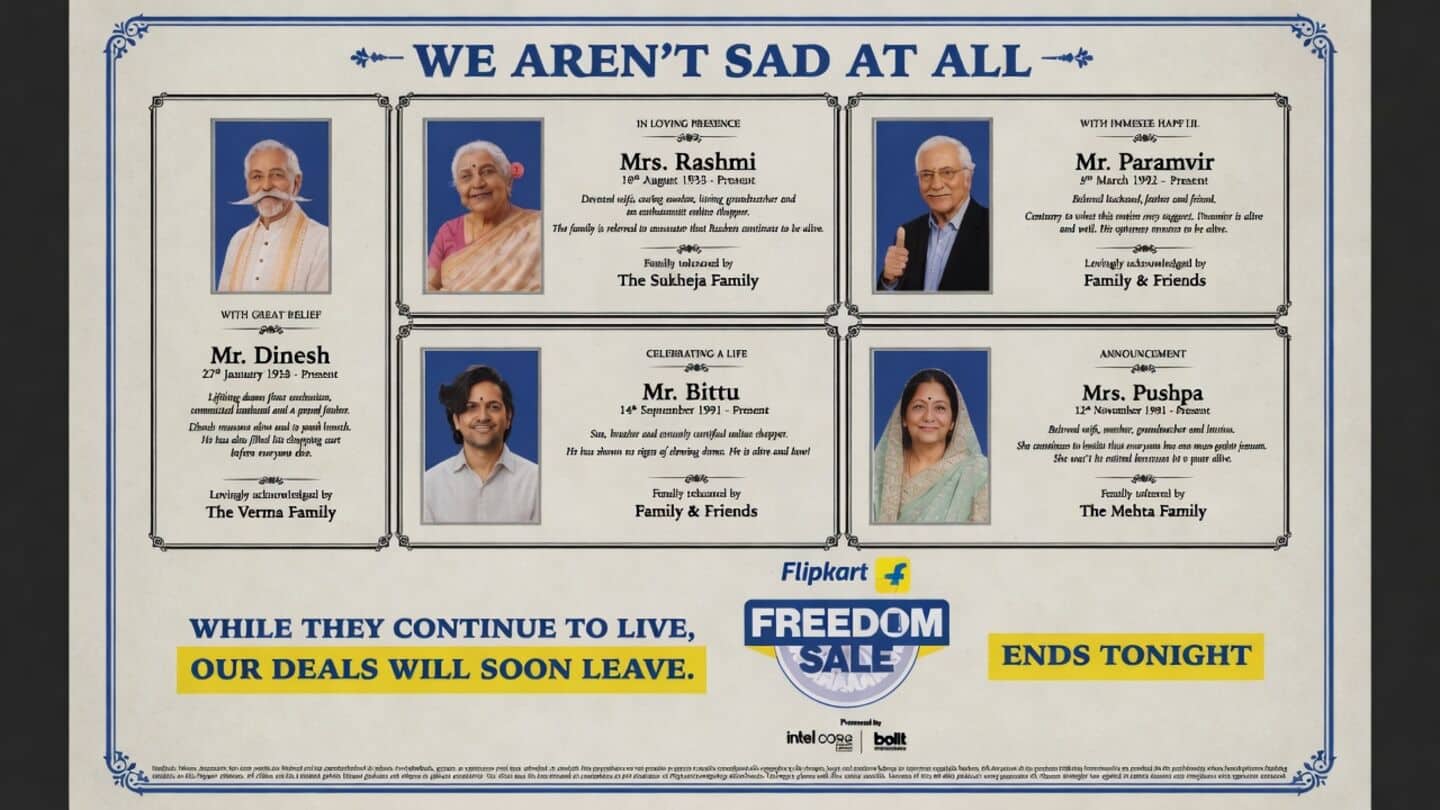 Flipkart obituary style newspaper 'Freedom Sale' ad prompts public backlash