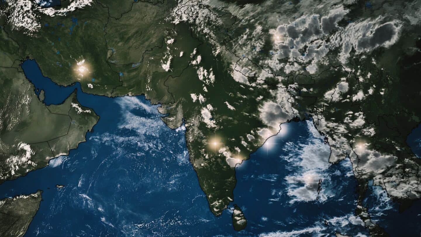 Satellite images show clear skies across India before monsoon withdrawal