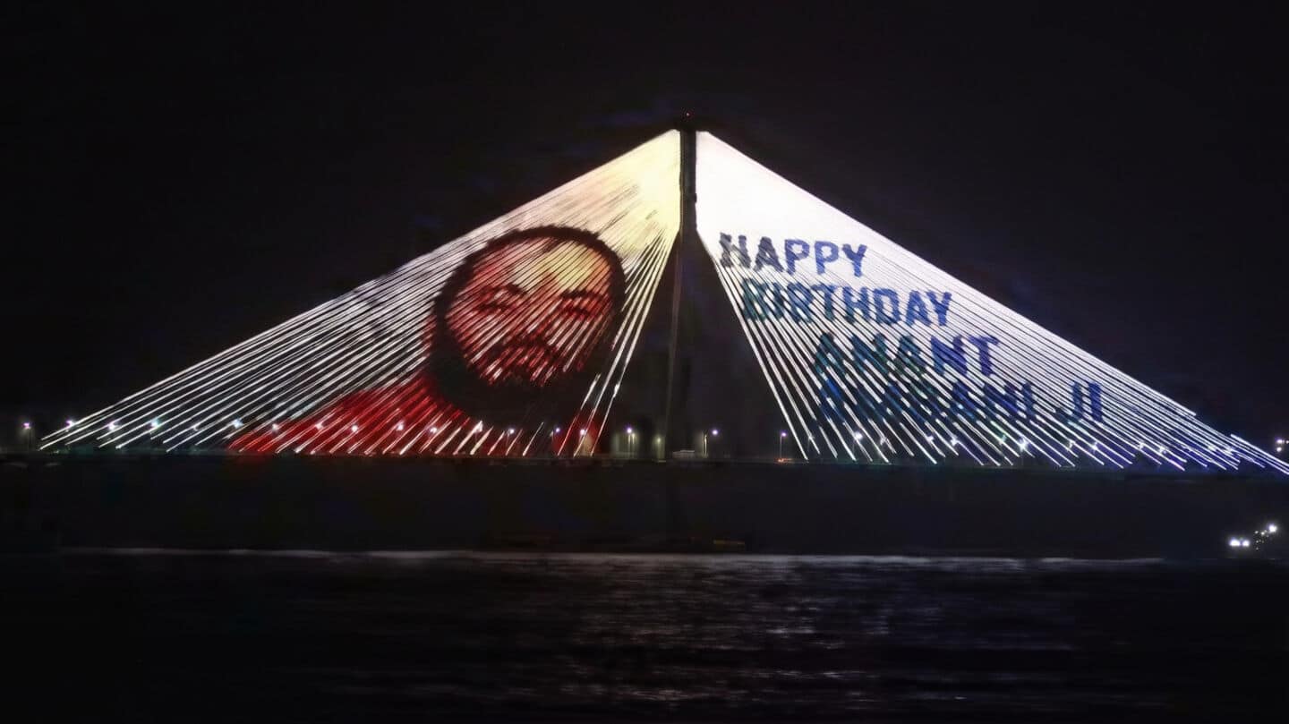 Bandra-Worli Sea Link lit up for Anant Ambani's 31st birthday