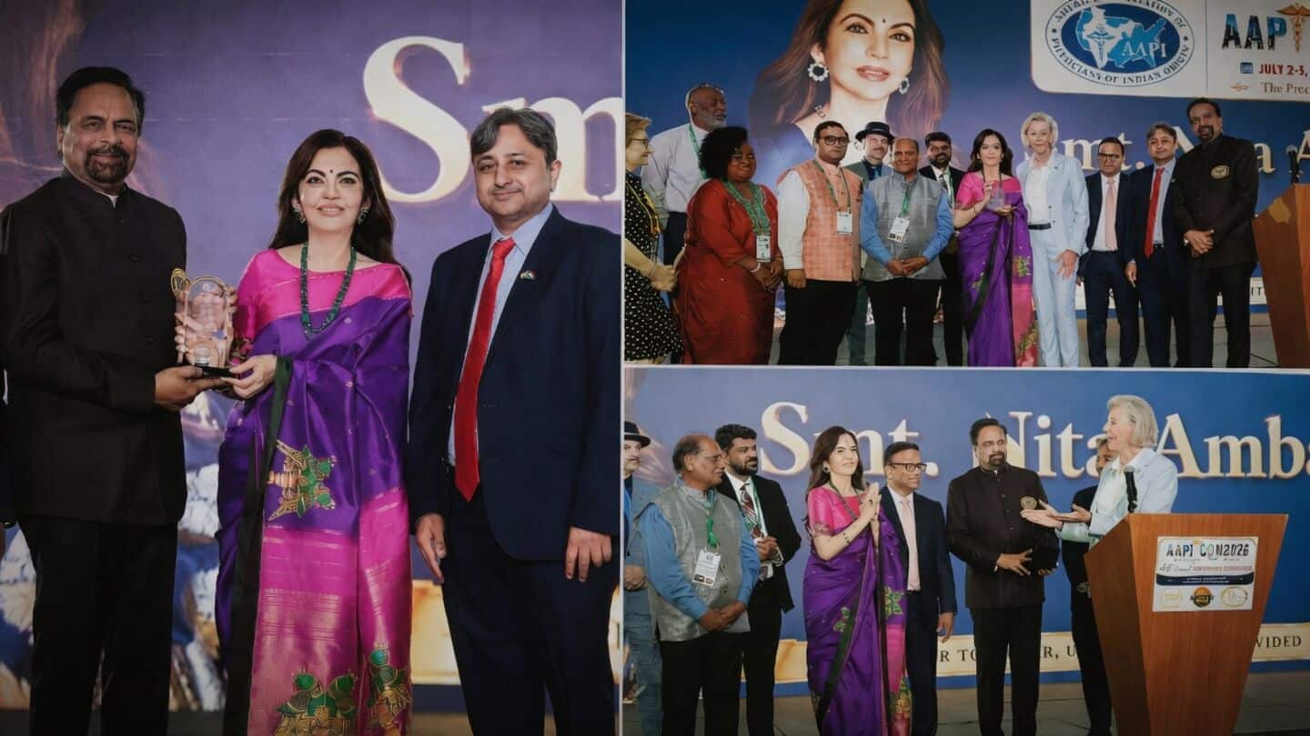 Nita Ambani receives AAPI Humanitarian Award for healthcare and education