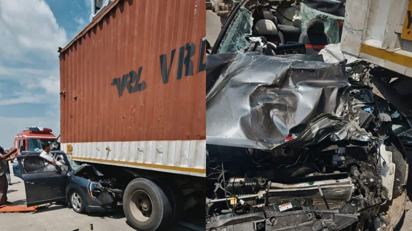 Mahindra XUV crash kills family of 3 on Samruddhi Expressway