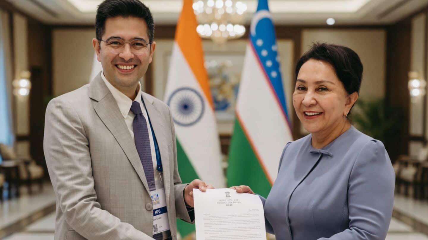 Raghav Chadha urges UPI UZQR link at Uzbekistan conference