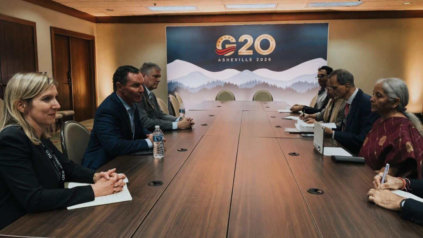 Finance Minister Nirmala Sitharaman at G-20 meeting in North Carolina