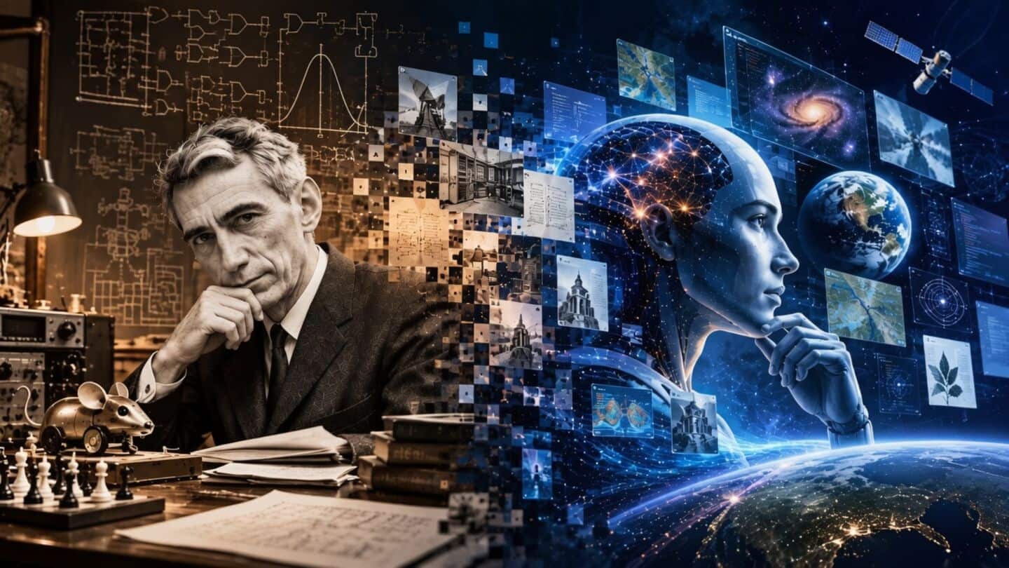 Claude Shannon established bits and rules for modern digital communication