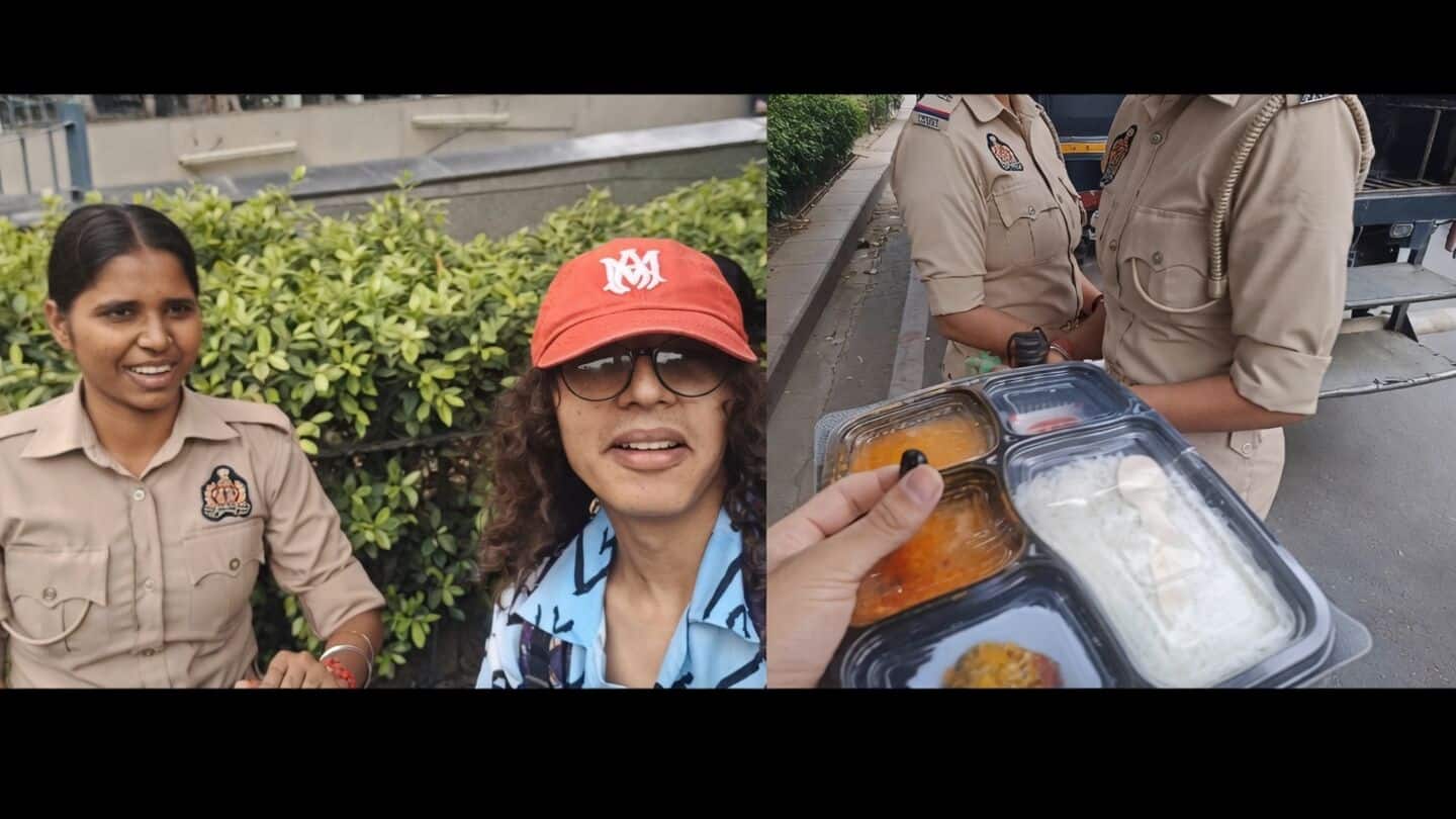 Constable offers lunch amid Delhi protests against CEC Gyanesh Kumar