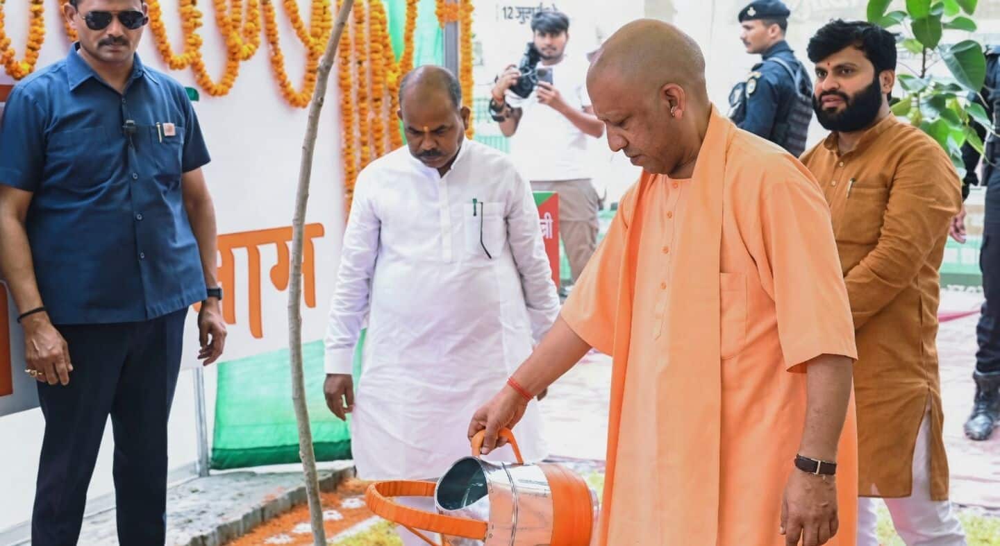 Uttar Pradesh Chief Minister Yogi Adityanath launches 350 million sapling drive