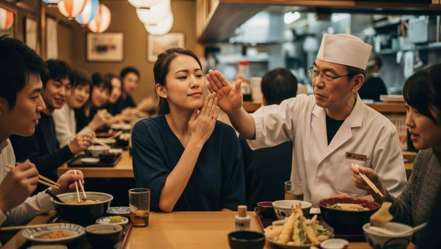 Shachihoko-ya in Nagoya charges 300 yen for slaps before meals
