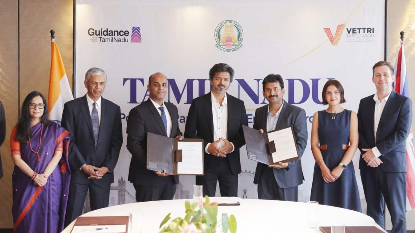 Chief Minister Vijay signs MoU in UK with Samvardhana Motherson