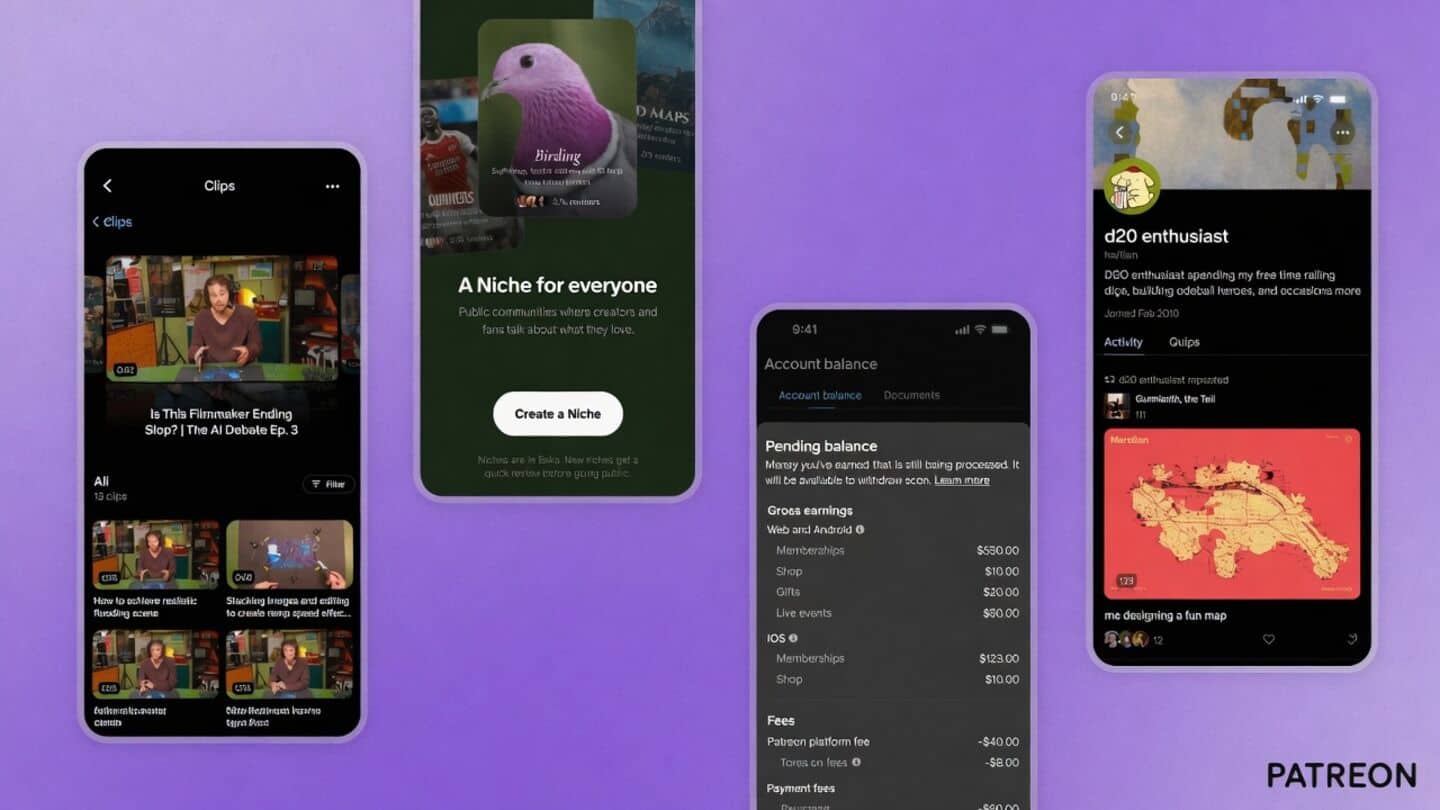 Patreon launches 30 creator features including iOS Clips and Quips
