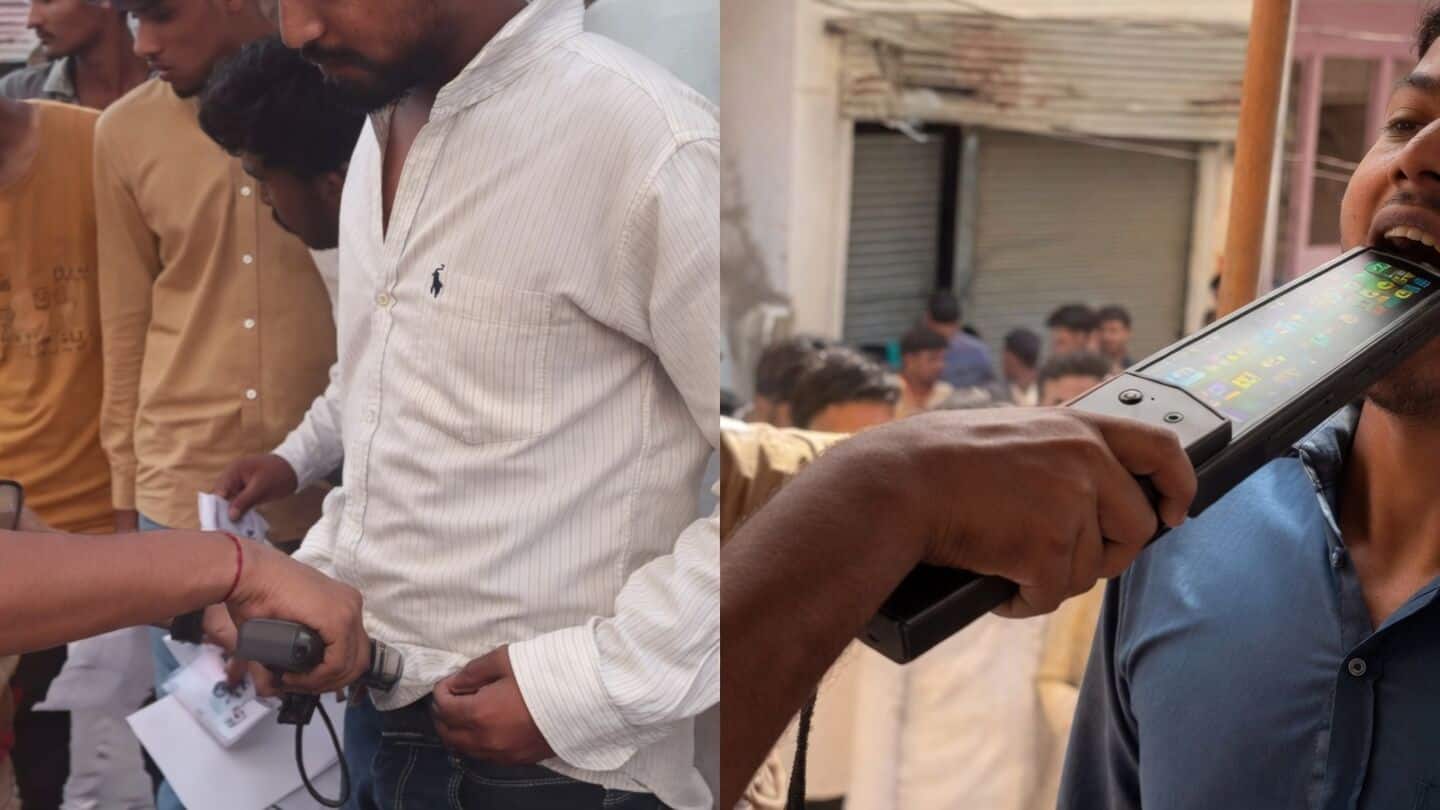 Uttar Pradesh constable exam video shows metal detector in mouths